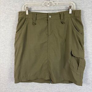 Duluth Trading Co 8 Dry on the Fly Skort Olive Green Cargo Pocket UPF 50